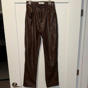 Women’s Brown Leather Pants